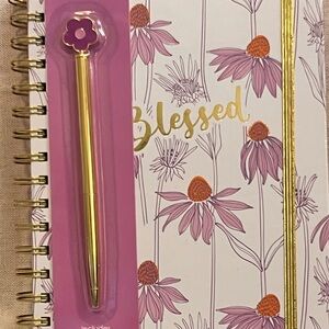 Floral Inspirational Notebook with Gold Pen